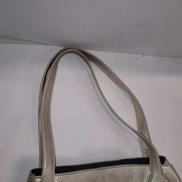 Tory Burch Michelle buckle tote bag mettallic leather medium large tote - Picture 5 of 13